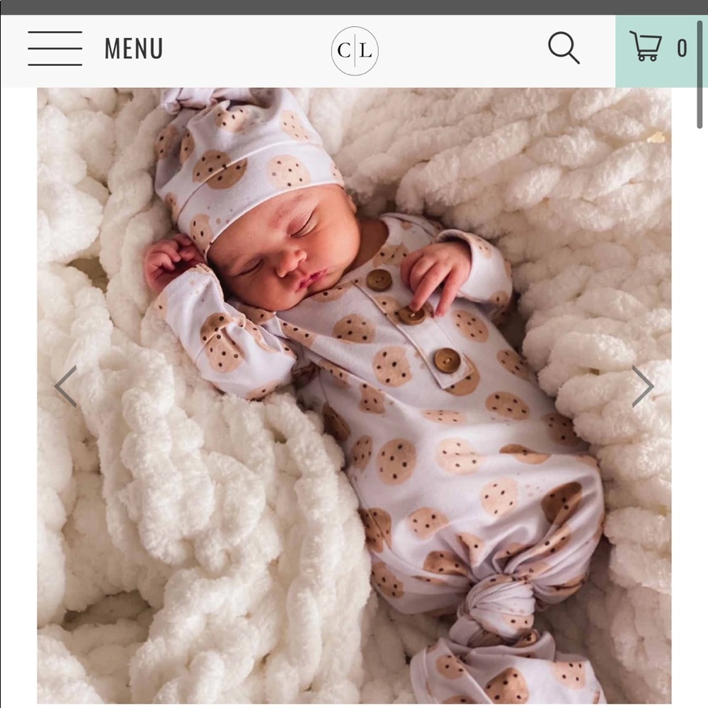 Caden Lane Cookie Crumble Baby Knot Gown